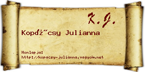 Kopácsy Julianna névjegykártya