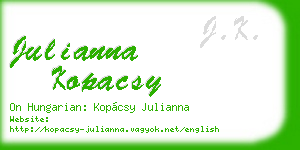 julianna kopacsy business card